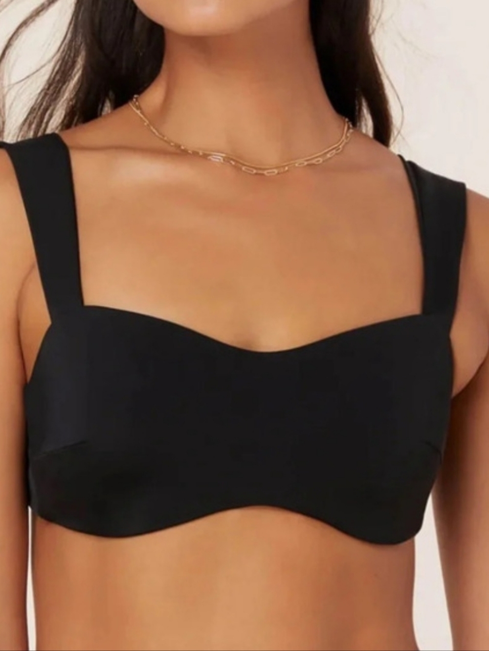 Andie The Kalama Bikini Top Swimsuit Black size Medium